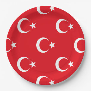 Prato De Papel Bandeira da Turquia