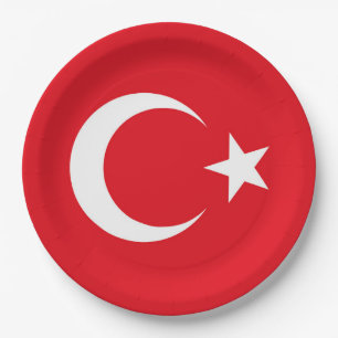 Prato De Papel Bandeira da Turquia