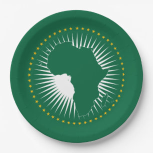 Prato De Papel Bandeira da União Africana (Continente de África)