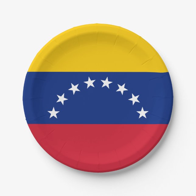 Prato De Papel bandeira da Venezuela (Frente)