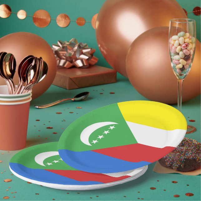 Prato De Papel Bandeira das Comores (Múltiplo)