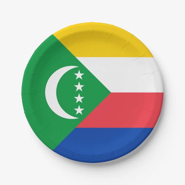 Prato De Papel Bandeira das Comores (Frente)