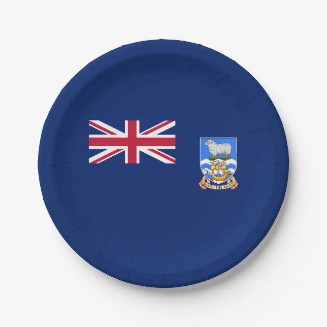 Prato De Papel Bandeira das Ilhas Malvinas (Frente)