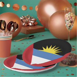 Prato De Papel Bandeira de Antígua e Barbuda