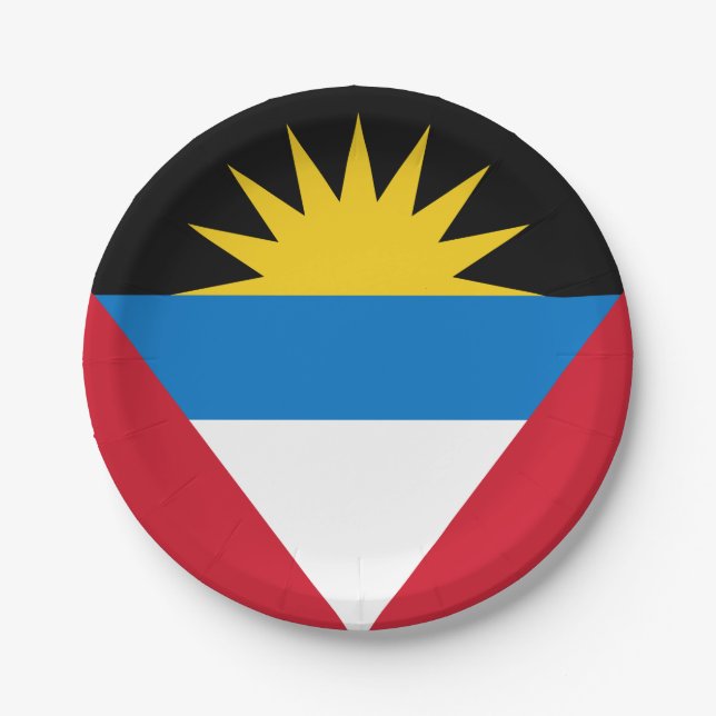 Prato De Papel Bandeira de Antígua e Barbuda (Frente)
