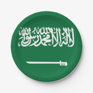 Prato De Papel Bandeira de Arábia Saudita