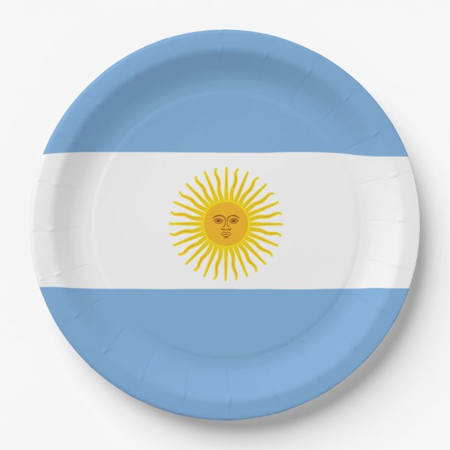 Prato De Papel Bandeira de Argentina (Frente)