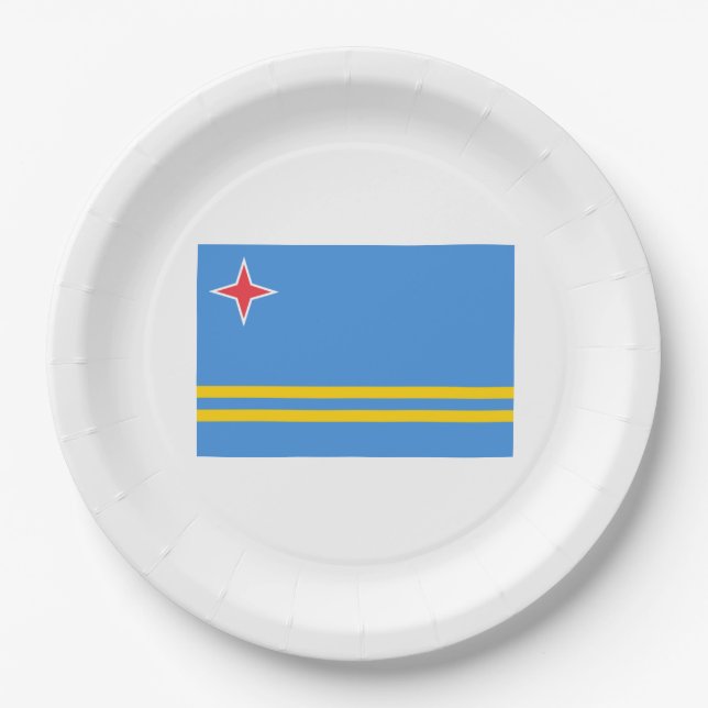 Prato De Papel Bandeira de Aruba (Frente)