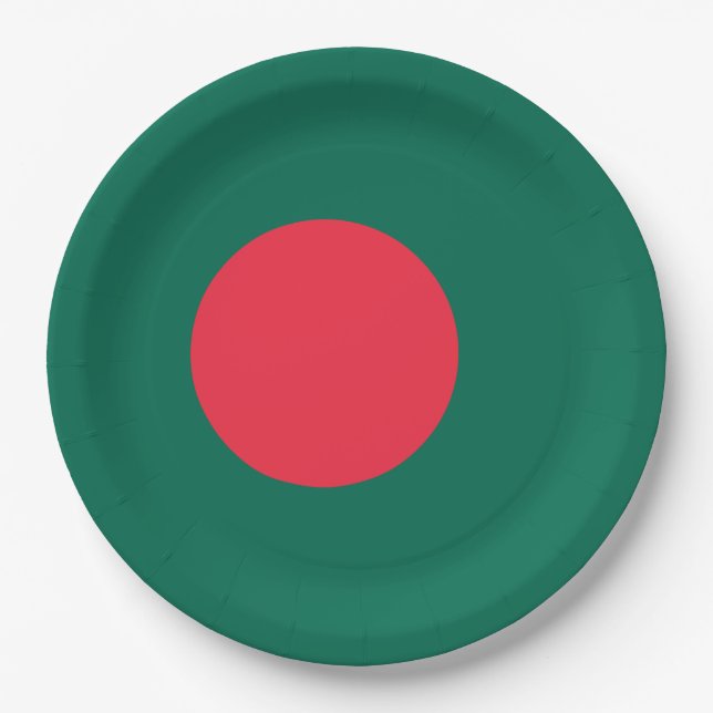 Prato De Papel Bandeira de Bangladesh (Frente)