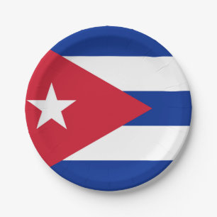 Prato De Papel Bandeira de Cuba