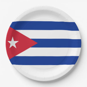Prato De Papel Bandeira de Cuba