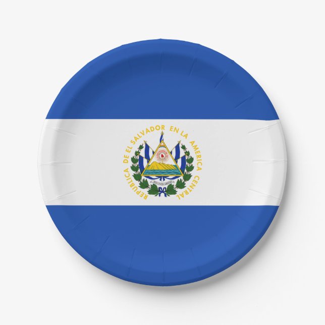 Prato De Papel Bandeira de El Salvador (Frente)