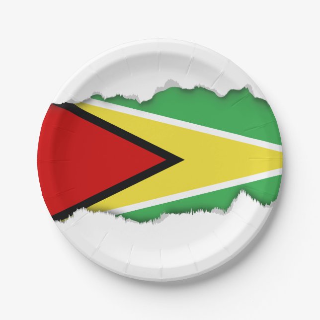Prato De Papel Bandeira de Guyana (Frente)