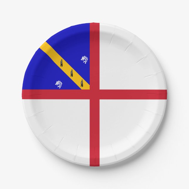 Prato De Papel Bandeira de Herm (Frente)