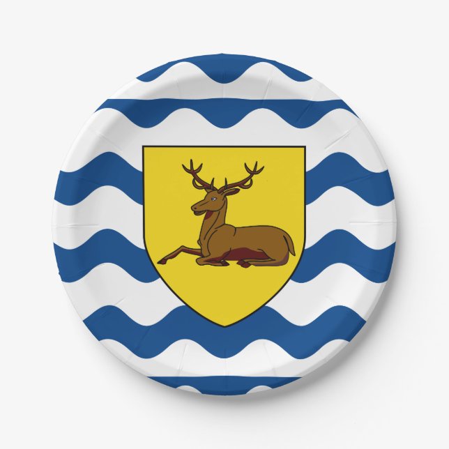 Prato De Papel Bandeira de Hertfordshire Paper Plates (Frente)