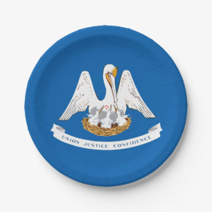 Prato De Papel Bandeira de Louisiana