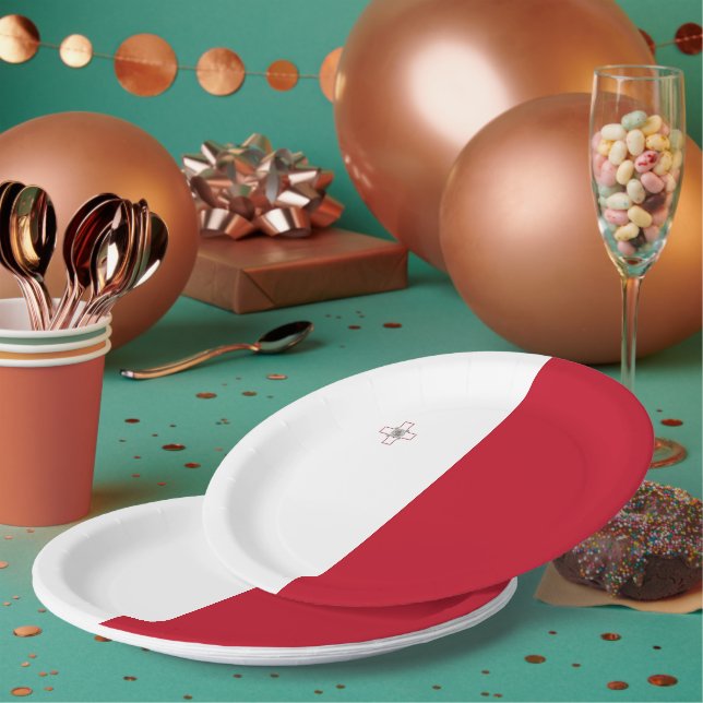 Prato De Papel Bandeira de Malta (Múltiplo)