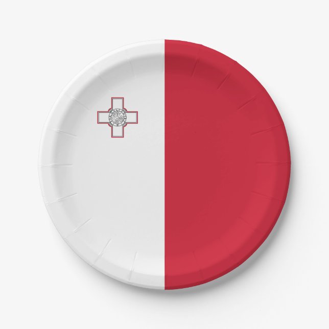 Prato De Papel Bandeira de Malta (Frente)