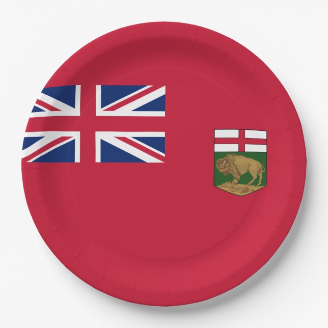 Prato De Papel Bandeira de Manitoba (Frente)