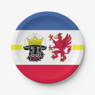 Prato De Papel Bandeira de Meclemburgo-Pomerânia Ocidental