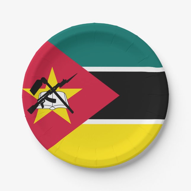 Prato De Papel Bandeira de Moçambique (Frente)