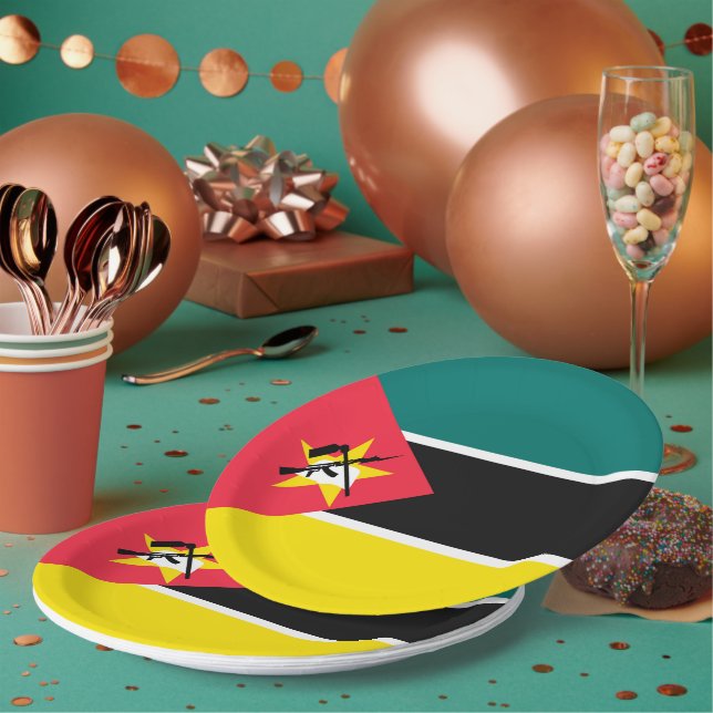 Prato De Papel Bandeira de Moçambique (Múltiplo)