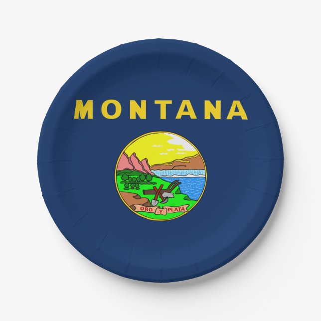 Prato De Papel bandeira de Montana (Frente)