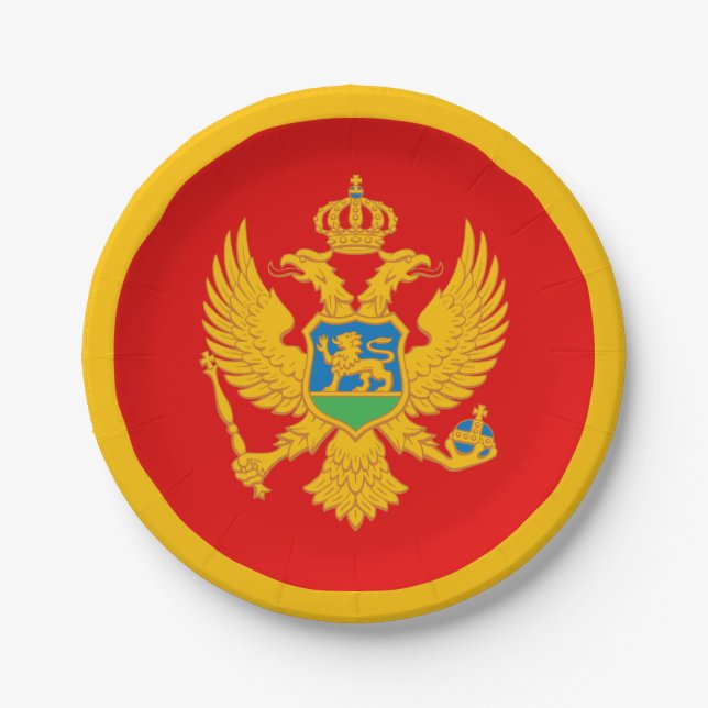 Prato De Papel Bandeira de Montenegro (Frente)