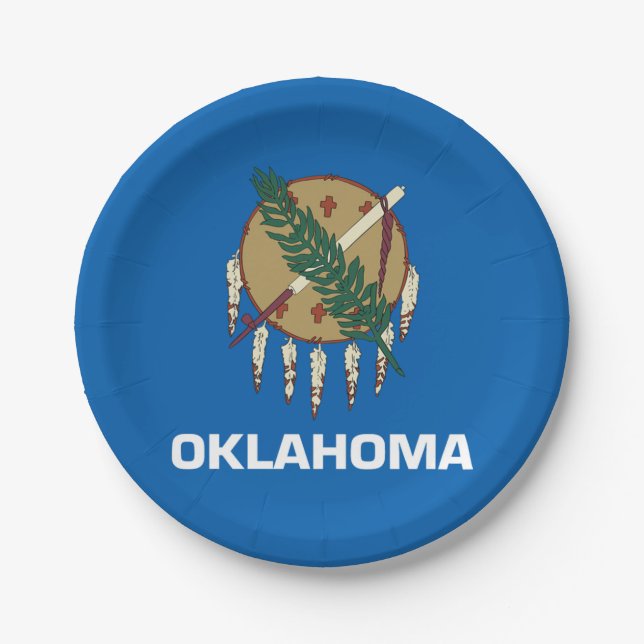 Prato De Papel bandeira de Oklahoma (Frente)