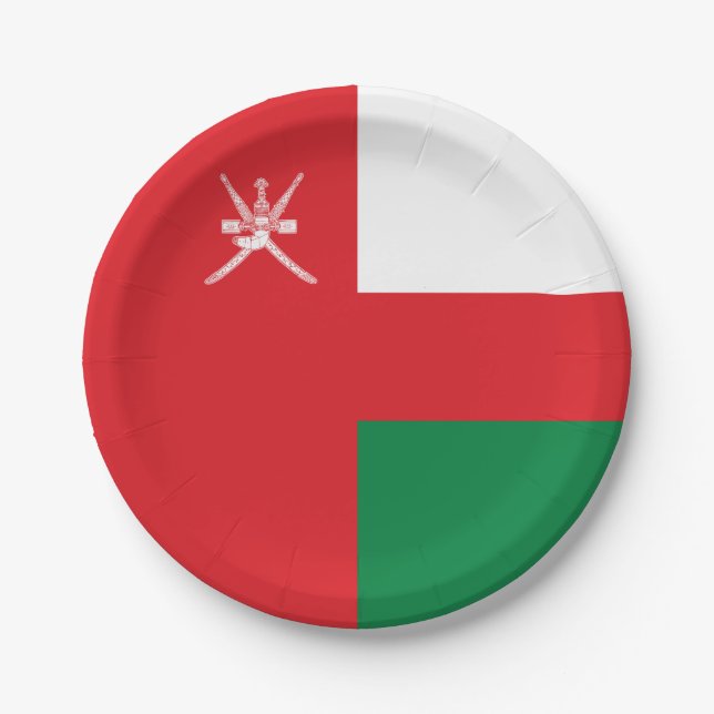 Prato De Papel Bandeira de Omã (Frente)
