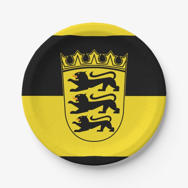 Prato De Papel Bandeira de Papel Bade-Vurtemberga (Frente)