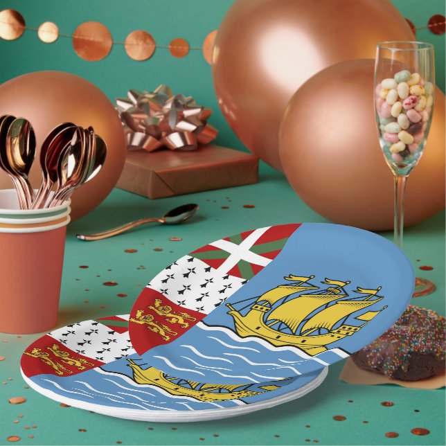 Prato De Papel Bandeira de Pierre e Miquelon santo (Múltiplo)