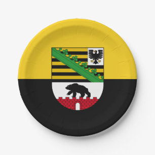 Prato De Papel Bandeira de placas de papel da Saxónia-Anhalt