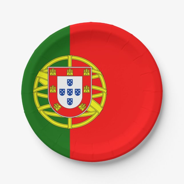 Prato De Papel Bandeira de Portugal (Frente)