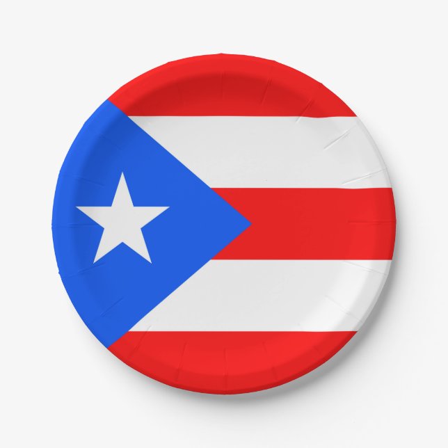 Prato De Papel Bandeira de Puerto Rico (Frente)