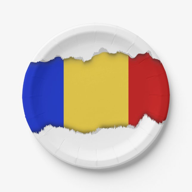 Prato De Papel Bandeira de Romania (Frente)