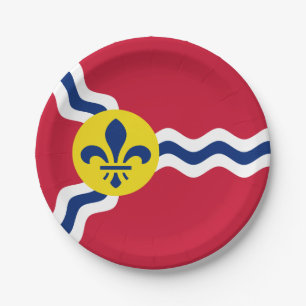 Prato De Papel Bandeira de Ruas. Louis, Missouri Paper Plates