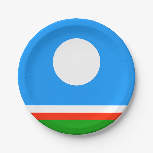 Prato De Papel Bandeira de Sakha (Frente)