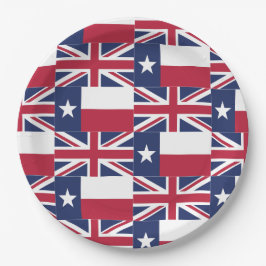 Prato De Papel Bandeira de Texas e placa de papel da bandeira