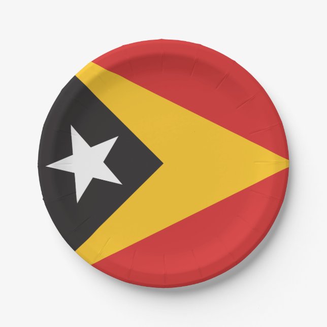 Prato De Papel Bandeira de Timor Leste (Frente)