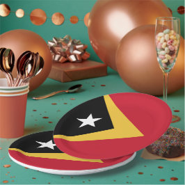 Prato De Papel bandeira de Timor Leste
