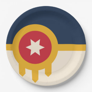 Prato De Papel Bandeira de Tulsa, Oklahoma