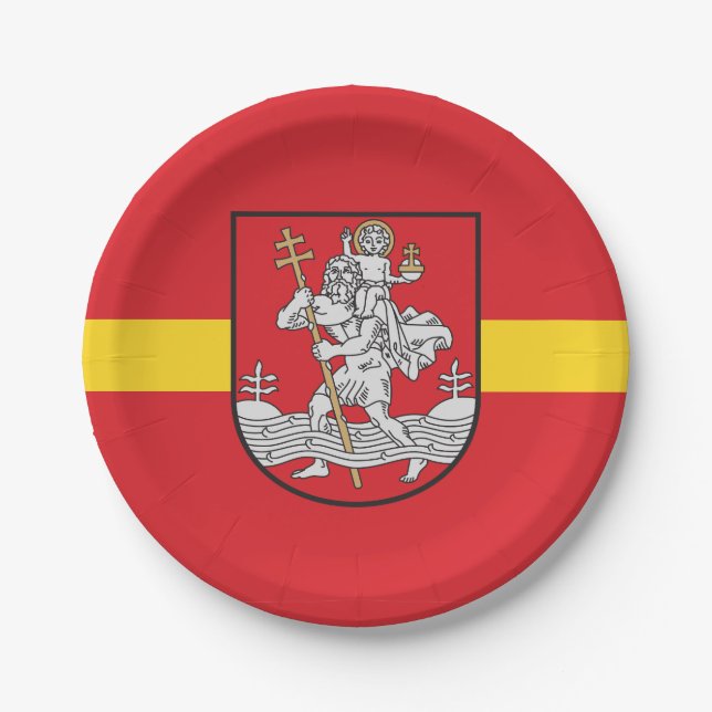 Prato De Papel Bandeira de Vilnius, Lituânia (Frente)