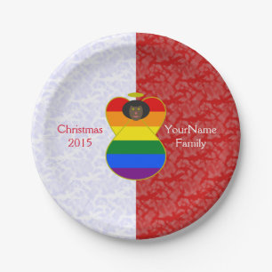 Prato De Papel Bandeira do Anjo Africano Orgulho Gay Vermelho Bra