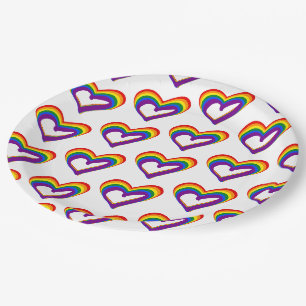Prato De Papel Bandeira do Arco-íris do Amor Orgulho Gay LGBT Fes