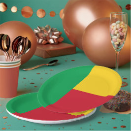 Prato De Papel Bandeira do Benim