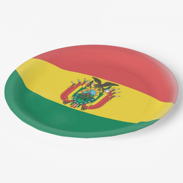 Prato De Papel Bandeira do boliviano de Bolívia (Inclinado)