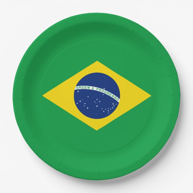 Prato De Papel Bandeira do Brasil (Frente)