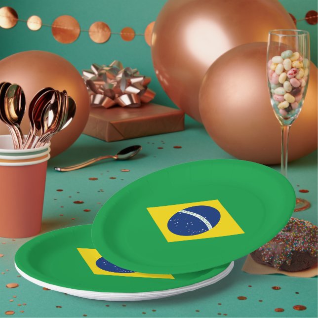 Prato De Papel Bandeira do Brasil (Múltiplo)