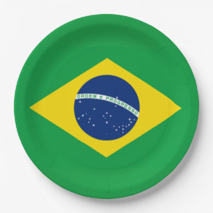 Prato De Papel Bandeira do Brasil Copa do Mundo 2026 Futebol Bras